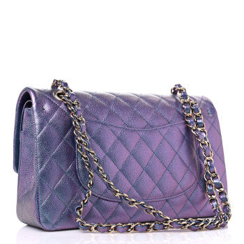Chanel Iridescent Caviar Leather Vintage Mademoiselle Clutch with Chain, Chanel  Handbags