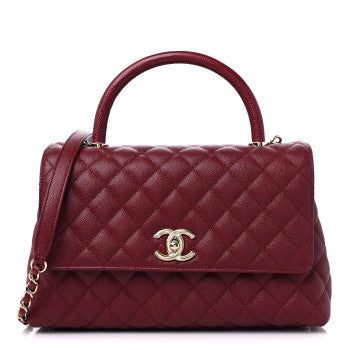 CHANEL LIZARD EMBOSSED QUILTED SMALL HANDBAG IN BURGUNDY
