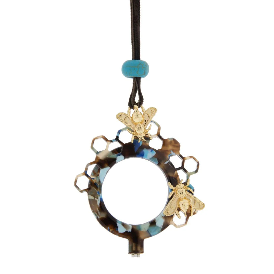 PENDANT-GLASSES TURQUOISE BEES